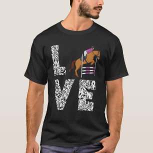 Camiseta Equestrian Rider Love Lepard English Horse Show J