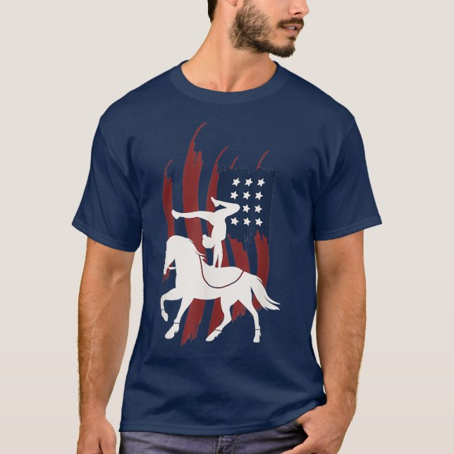 Camiseta Equestrian Vaulting US Flag Hors I Vault (Frente)