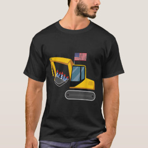Camiseta Equídeo Pesado Do Dia Da Independência Do Excavado
