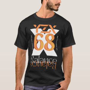 Camiseta Equilíbrio, citação motivacional, x, letras e núme
