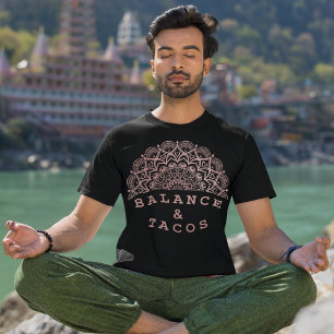 Camiseta Equilíbrio de Mandala Cor-de-Rosa e Moderno e Taco