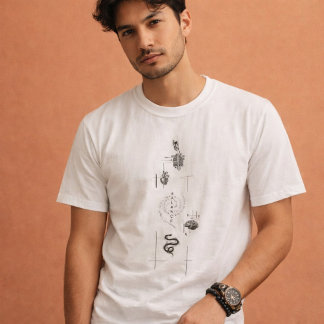 Camiseta Equilíbrio: Design de Palavra Vertical