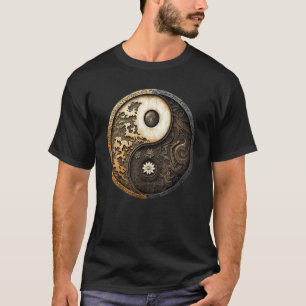 Camiseta Equilíbrio e Harmonia Símbolo Yin Yang Flores Natu