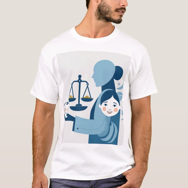 Camiseta "Equilíbrio entre amor e responsabilidade - matern (Frente)