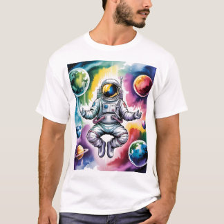 Camiseta Equilíbrio Galáctico - Astronauta e Universo Dentr