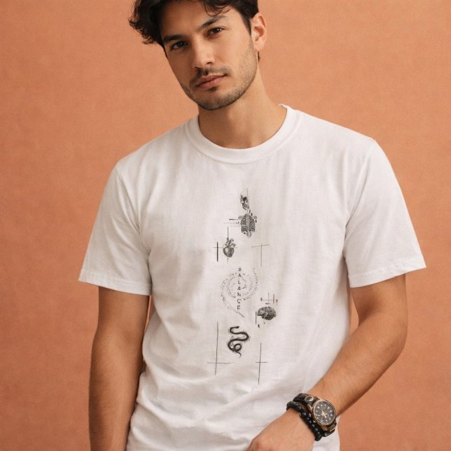 Camiseta Equilibrium: Vertical Word Design (Criador carregado)