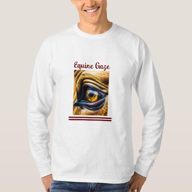 Camiseta "Equine Gaze" da Basic Mens (Frente)