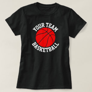 Camiseta Equipa de basquetebol, jogador & Tshirt vermelhos