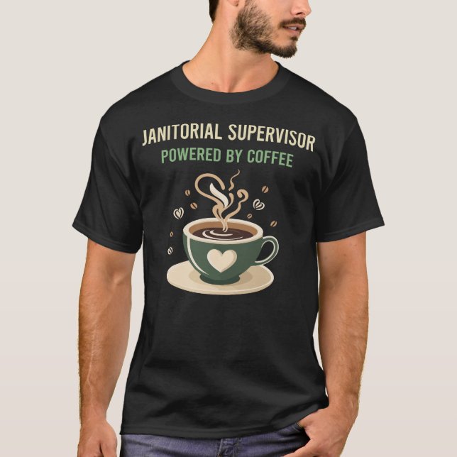 Camiseta Equipado Com Autoridade Janitorial Do Café (Frente)