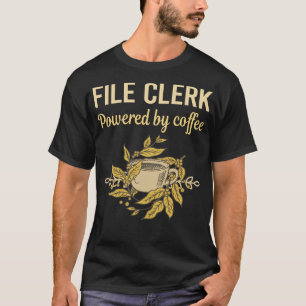 Camiseta Equipado Com Café - File Clerk