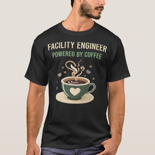 Camiseta Equipado Com Engenheiro De Instalação De Café (Frente)