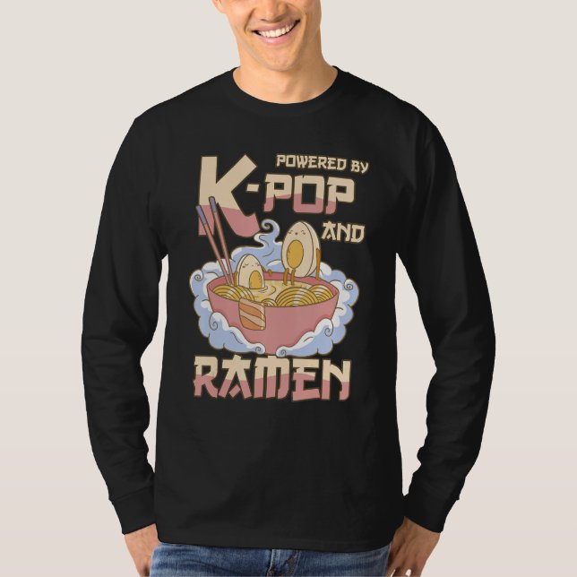 Camiseta Equipado com K-Pop e Ramen - KPOP 1 (Frente)