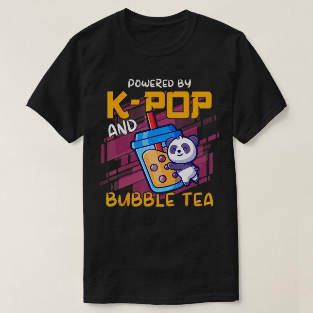Camiseta Equipado com Kand Bubble Tea Boba Tea KPOP (Frente do Design)
