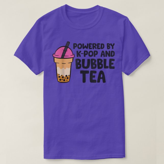 Camiseta Equipado Com Kpop E Chá De Bolha (Frente do Design)