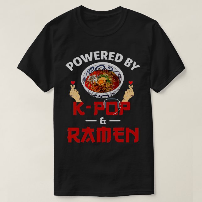 Camiseta Equipado com Kpop e Ramen Kpop Merch Merchandise G (Frente do Design)
