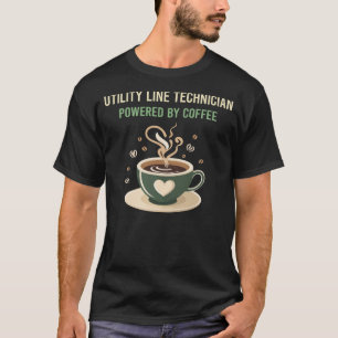Camiseta Equipado Com O Técnico De Linha Do Utilitário Café