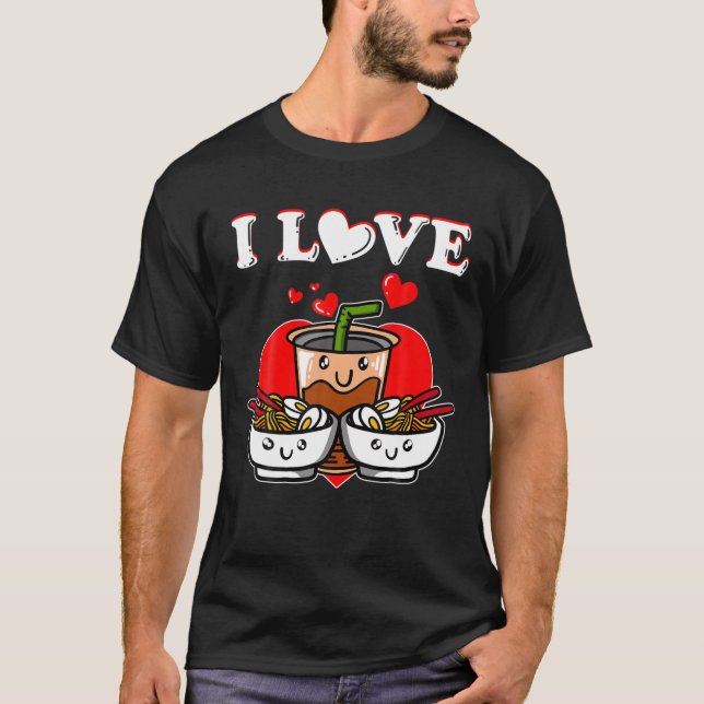 Camiseta Equipado Com Ramen E Boba Bubble Tea (Frente)