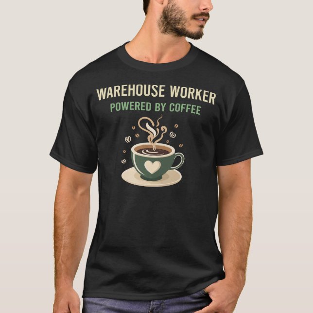 Camiseta Equipado Com Um Trabalhador Do Café Warehouse (Frente)