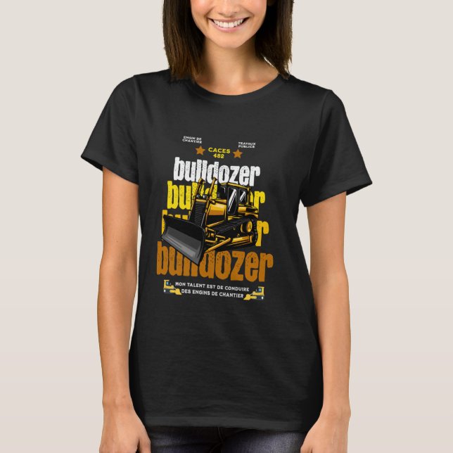 Camiseta Equipamento de construção, escavador, trator de co (Frente)