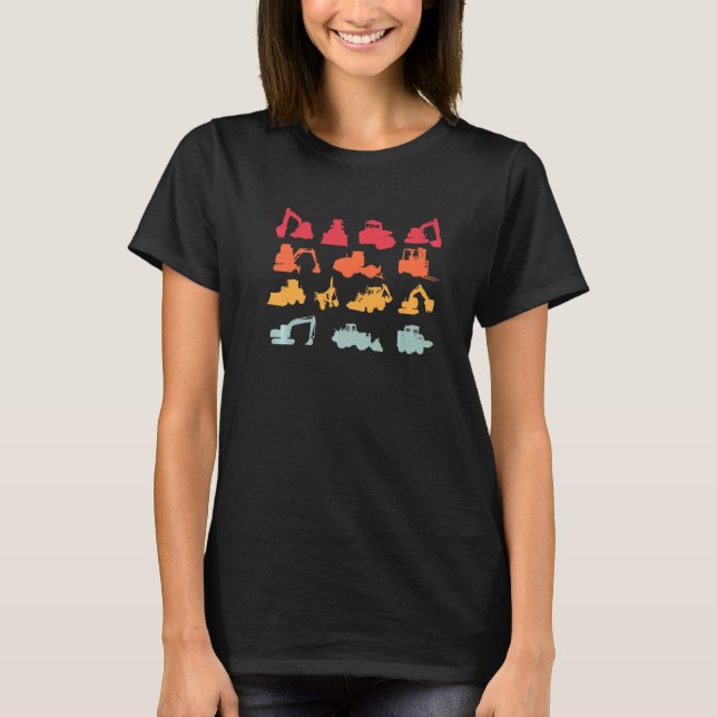 Camiseta equipamento de construção retroescavadeira equipam (Frente)