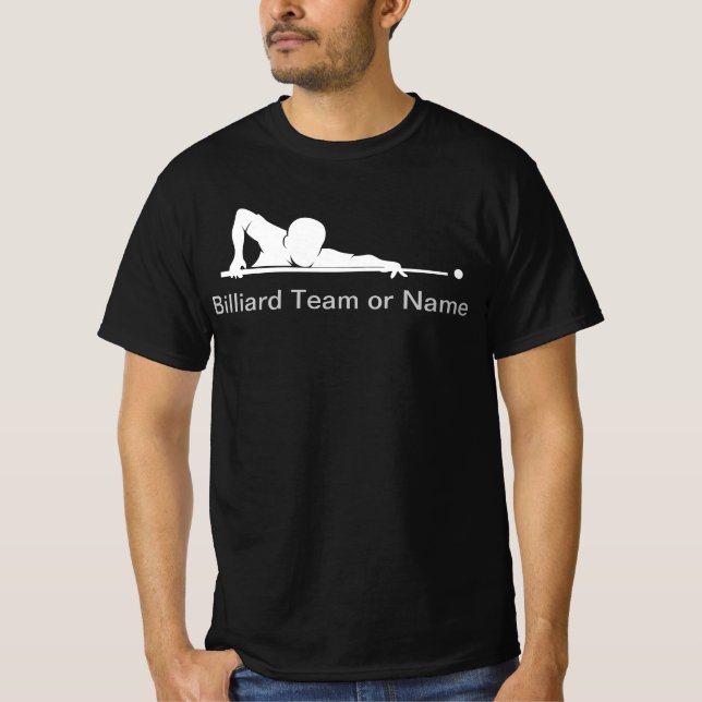 Camiseta Equipamento de Equipe da Liga de Bilhar Personaliz (Frente)
