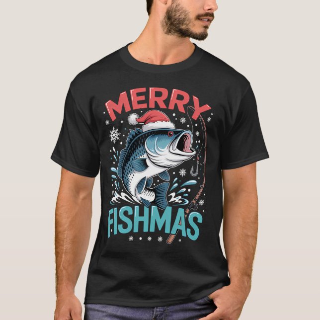 Camiseta Equipamento de Pesca de Natal (Frente)