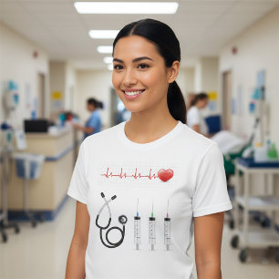Camiseta Equipamento Médico Batimento Cardíaco Saúde