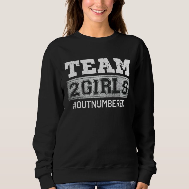 Camiseta Equipe 2 Meninas Mãe Pai com Duas Filhas Pai (Frente)