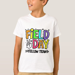 Camiseta Equipe Amarela do Dia de Campo Divertido para Prof