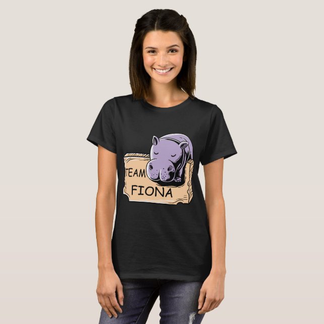 Camiseta Equipe anca Fiona de Fiona do hipopótamo do bebê (Frente Completa)
