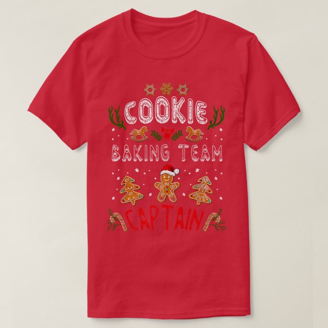 Camiseta Equipe Baking Cookie Capitão Funny Gingerpão Chri (Frente do Design)