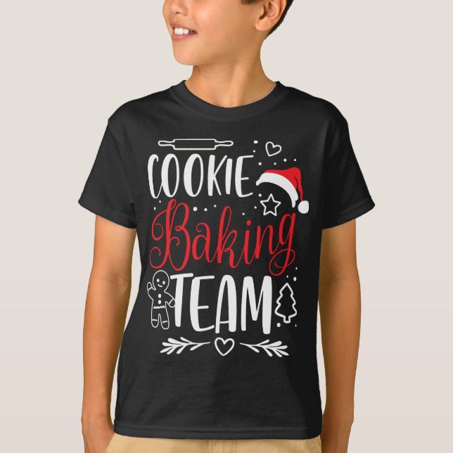 Camiseta Equipe Baking Cookie - Tripulação Natal Gingerbre (Frente)