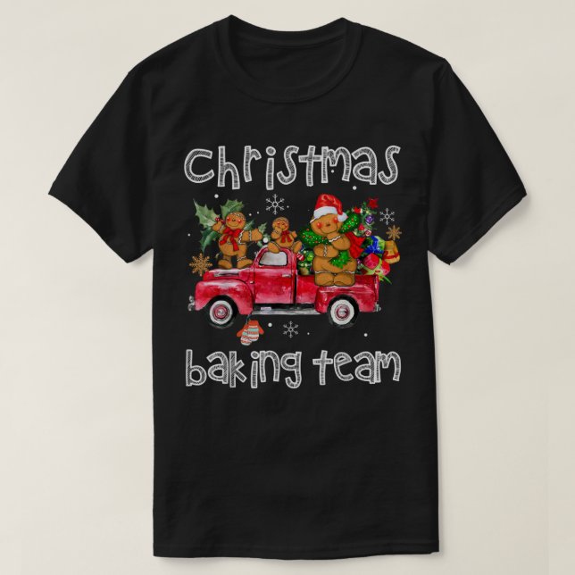 Camiseta Equipe Baking de Natal Gingercake Cookie (Frente do Design)