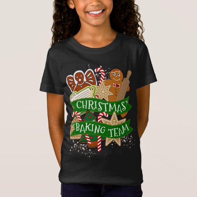 Camiseta Equipe Baking de Natal Gingercake Cookie B (Frente)