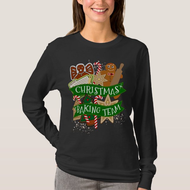 Camiseta Equipe Baking de Natal Gingercake Cookie B (Frente)