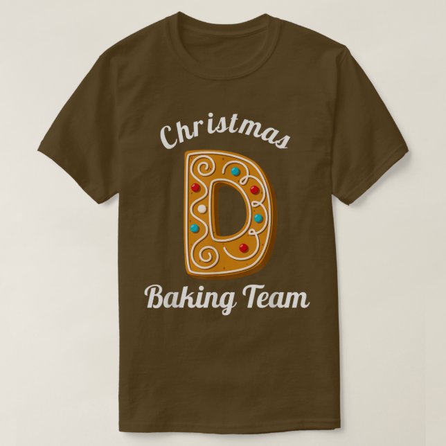 Camiseta Equipe Baking de Natal - Letra D Feriado Correspon (Frente do Design)
