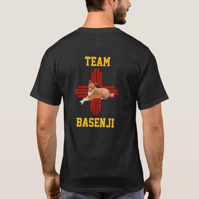 Camiseta Equipe Basenji Novo México Cão Sighthound (Verso)