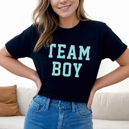 Camiseta Equipe Bebê Garota Aqua Blue Gender Reveparty