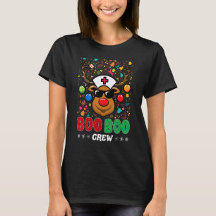 Camiseta Equipe Boo Boo Enfermeira Rena de Natal Enfermeira