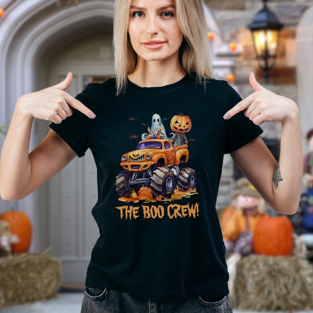Camiseta Equipe Boo Caminhão Monstro de Halloween (Criador carregado)