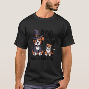 Camiseta Equipe Boo Edição de Gato e Cachorro Peludo - Fofo