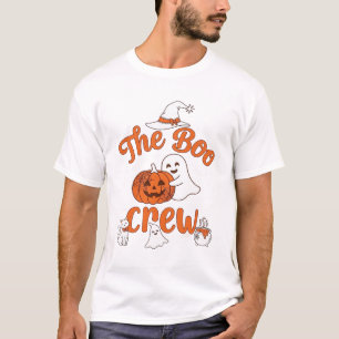 Camiseta Equipe Boo Fantasma Abóbora Gato Branco Chapéu de 