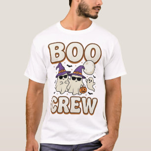 Camiseta Equipe Boo Fantasma Halloween Design Vetorial Vint