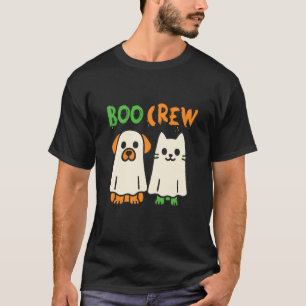 Camiseta Equipe Boo Gato e Cachorro Fantasma de Halloween p