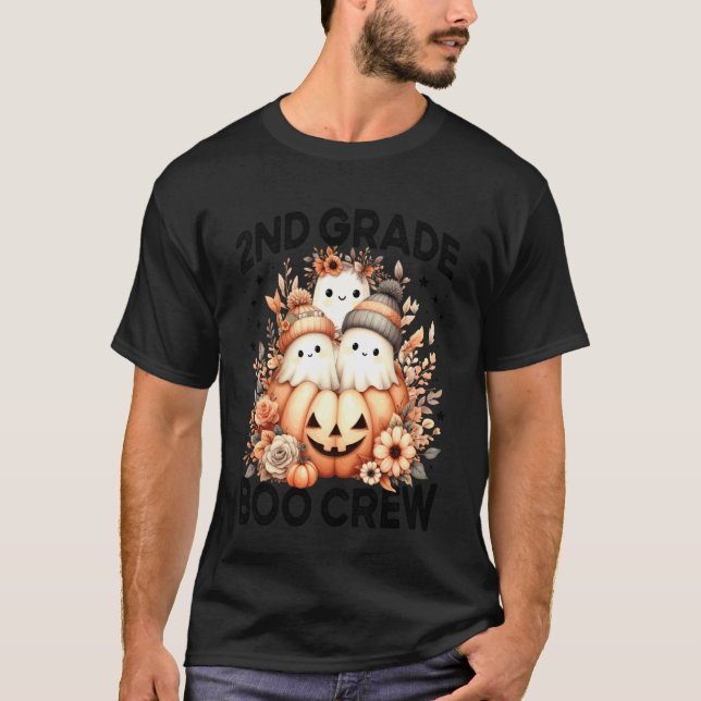 Camiseta Equipe Boo Professora da 2ª Série Mulheres Outono  (Frente)