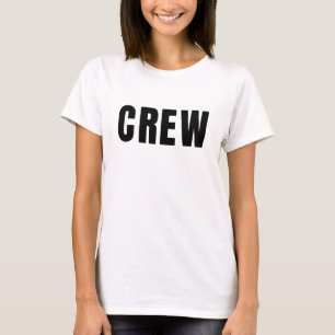 Camiseta Equipe branca da tripulação feminina - Simples e N