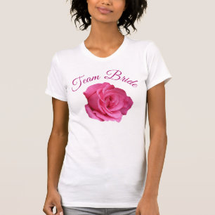 Camiseta Equipe Bride bonito rosa rosa rosa rosa floral da