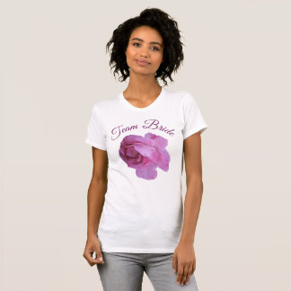 Camiseta Equipe Bride bonito rosa rosa rosa rosa floral da