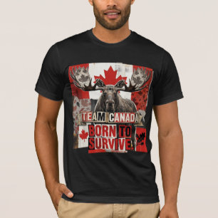 Camiseta Equipe Canadá. Nascido para sobreviver. Alce canad