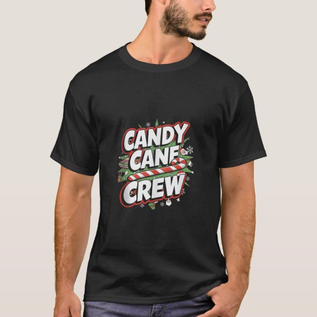 Camiseta Equipe Candy Cane Correspondência Grupo Familiar A (Frente)